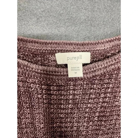 Pure Jill by J. Jill Sweater Women's Medium Purple Marled Knit Pullover Textured - Picture 4 of 10